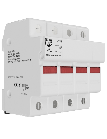 ZVJM - Fuse holder 10x38 690VAC-1000VDC 4P with ind